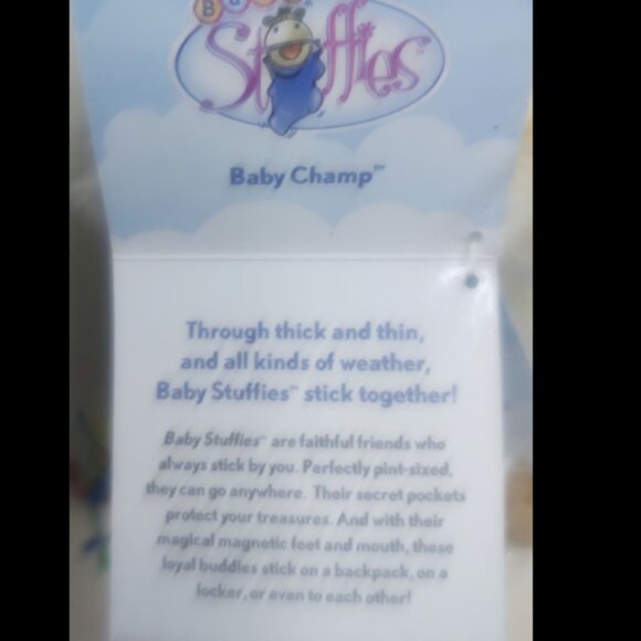 Baby Stuffies Champ Soft Puppy Dog Zipper Secret Pockets w Friend Bracelets (C2) - Picture 5 of 8